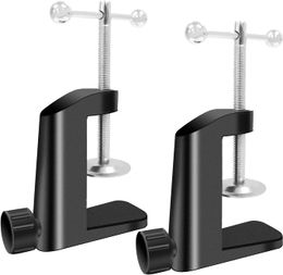 Metal Table Mounting Clamp C Clamp Designed for Microphone Suspension Boom Scissor Arm Stand Holder with an Adjustable Positioning Screw 2PCS