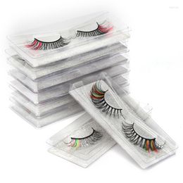 False Eyelashes 5/20/100 Pcs Eye Tail Colour 3D Luxury Mink Lashes Wholesale Natural Individual Fluffy Colourful Extension