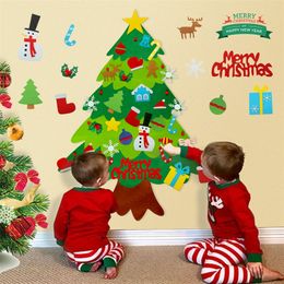 Christmas Decorations Kids Felt Tree DIY Merry Decoration Ornaments Noel Navidad Xmas Gifts 2023 Year 220921