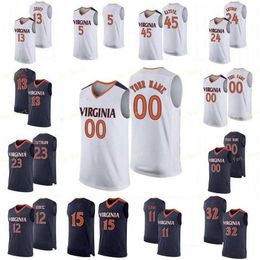 Nik1 NCAA College Virginia Cavaliers Basketball Jersey 11 Ty Jerome 12 Chase Coleman De'Andre Hunter 13 Grant Kersey Morsell Custom Stitched