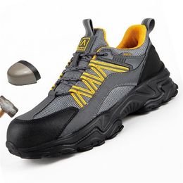 Dress Shoes Safety Men Anti-Puncture Steel Toe Work Boots Lightweight And Breathable Sneakers Indestructible 220921