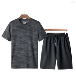 Men's Tracksuits Men Suit Slim Jacket Fashion Leisure Summer Camouflage Short Sets Men's Sports Pant And Set For Striped