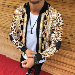 Gentleman Top Baroque Bomber Jackets Autumn New Men's clothing printing casual Winter Jacket Coat