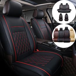 Car Seat Covers PU Leather 5 Seats For Universal Cars Front Rear Protector Cushion Pad Mat Interior Styling Accessories