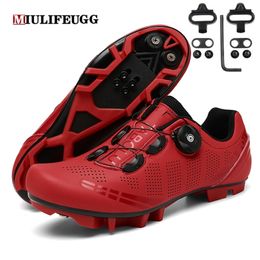 Safety Shoes Cycling MTB with Clits Men Route Cleat Road Bike Speed Flat Sneaker Racing Women Bicycle Mountain Spd Biking Footwear 220921