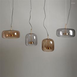 Pendant Lamps Nordic Glass Lights Modern Simple LED Hanging Lamp Living Room Bedroom Bedside Designer Indoor Decor Light Fixtures