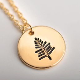 S3217 Fashion Jewellery Round Small Tree Carved Pendant Necklace For Women Choker Necklaces