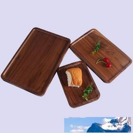 Rectangle Black Walnut Plates Delicate Kitchen Wood Fruit Vegetable Bread Cake Dishes Multi Size Tea Food Snack Trays FY5566 921