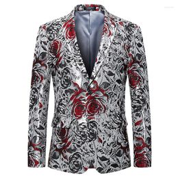 Men's Suits Plus Size 6XL-M High Quality Casual Blazer Men 2022 Spring Autumn Slim Fit Mens Printed Brand Party Prom Suit Jacket