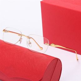 Sunglasses Leopard head rimless men and women fashion versatile personality oval glasses Designer Sunglass Top