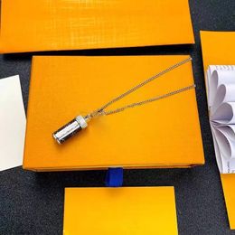 Fashion Pendant Necklaces Perfume Bottle Necklace Chain Lengths Long Couples Gift 2 Colour Silver Golden Jewellery Supply Wholesale with Box