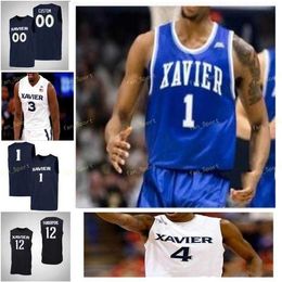 Nik1 NCAA College Xavier Musketeers Basketball Jersey 42 Tyrone Hill 5 Trevon Bluiett 54 Sean O'Mara 55 JP Macura Custom Stitched