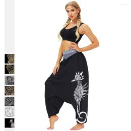 Active Pants Men's And Women's Digital Printing Dress Loose-fitting Trousers With Lantern Crotch Casual Hip-hop Harem