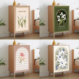 Curtain Korean Style Cabinet Curtains INS Floral Short For Cupboard Wardrobe Decor Partition Shoes Rack Dust Cover With Tassel