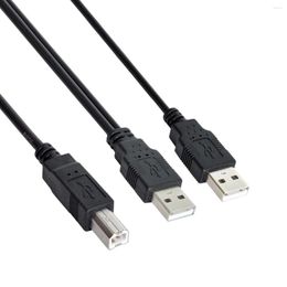 Computer Cables CY 80cm Dual USB 2.0 Male To Standard B Y Cable For Printer & Scanner External Hard Disk Drive