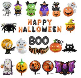 Halloween Aluminum Foil Balloon festive 3D Cartoon mylar Pumpkin Head Spider Bat Shape Helium Balloons Halloween Party Decoration Kid favor birthday Toy prop