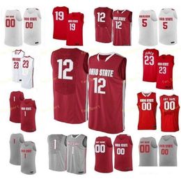 Nik1 NCAA College Ohio State Buckeyes Basketball Jersey 23 James 24 Andre Wesson 25 Kyle Young 27 Fred Taylor Custom Stitched