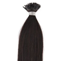 i tipped human hair extensions NZ - Straight Unprocessed peruvian i-tip Human hair extensions Brazilian human hair pre-bonded hair extensions 50 gram For Sal284e