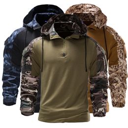 Men's Hoodies Sweatshirts Military Camouflage Tactical Long-sleeved T-shirt Fashion Hooded Sweatershirt EU Size 220920