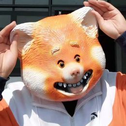 Party Masks Halloween Turning Red Mei Raccoon Panda Cosplay Headgear Kawaii Soft Latex Anime Role Play Face 220920