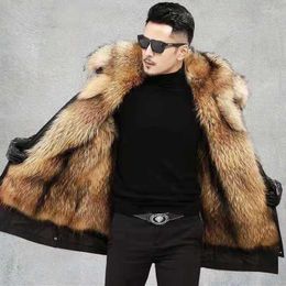 Men's Down Men's & Parkas Long Jackets Waterproof Faux Fur Coat For Man Winter Jacket Puffer Men 2022 Warm Coats Clothing AUSO