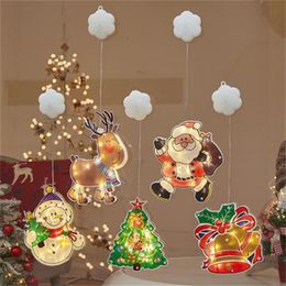 Christmas Decorations Christmas LED Window Decoration Lights Christmas Suction Cup Chandelier Party Decoration Gift Lights Indoor Bedroom Scene Layout 220921