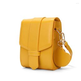 Evening Bags Women Mini Bag Leather Messenger/Shoulder Fashion Handbags Ladies Cell Phone Purse Crossbody Yellow/Black Sac A Main B001