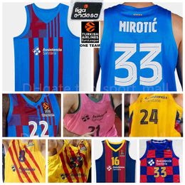 Man Basketball Jersey 31 Rokas Jokubaitis 99 Nick Cathes 5 Sertac Sanli 18 Pierre Orio 10 Ronds Smits 14 NIGEL HAYES Baloncesto Barca ssa Red Blue Yellow Pink