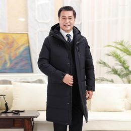 Men's Down Father Winter Coats Men Big Yards In The Elderly Male White Duck Cold Warm Thickening Coat To Keep
