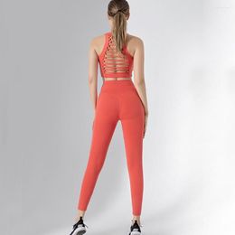 Active Sets 2 Piece Set Workout Clothes For Women Cross Back Sports Bra Leggings Sportswear Gym Clothing Athletic Yoga