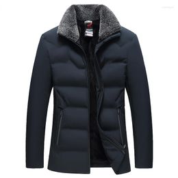 Men's Down Men's & Parkas Winter Jacket Warm Fleece Business Casual Stand-Up Collar Parker Thick Coat -30 Degrees Fur S-6XLMen's