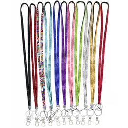 11 Colors Diamond Lanyard Phone Strap Keychain Party Favor Color ID Cards Lanyard Fashion Key Chain
