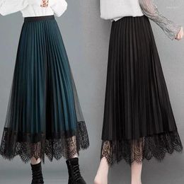 Skirts Korean Chic Skirt High Waist Fashion Style Slim A-line Elegant Elastic All-match Simple Office Vintage