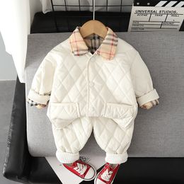 Pezzi Autunno Inverno 2 Ragazze Ragazzi Bambini Set Moda Ragazza Ragazzo Vestiti Cappotto caldo Vestiti Costume bambino Vestito Abbigliamento per bambini