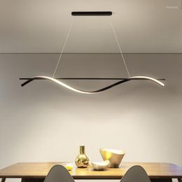 Pendant Lamps Modern And Simple Design Of Internet Cafe Chandelier Bar Table Dining Lights Aluminium Wave Spiral Black Light