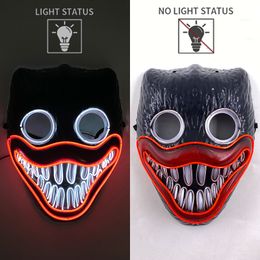 Party Masks Halloween Neon Led Mask Masque Masquerade Luminous In The Dark Funny Cosplay Costume Supplies 220920