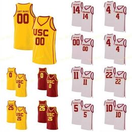 Nik1 NCAA College USC Trojans Basketball Jersey 11 McLaughlin 12 Devin Fleming 13 Charles OBannon Jr 14 McKay Anderson Custom Stitched