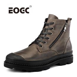 Boots Vintage Style Men Natural Leather Autumn And Winter Shoes Water Proof Work Safety Quality Ankle 220921