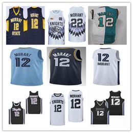 Wskt College Wears Crestwood Knights High School 12 Ja Morant Basketball Jerseys Team Color Black White Green Navy Yellow Split Murray State Race