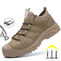 Dress Shoes Men's Boots Steel Toe Safety Work Breathable ing Men Puncture-Proof Sneakers Man 220921