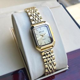 Watch Boxes Sugar Cube Women's Exquisite Waterproof Temperament Ladies Stainless Steel Belt Retro Quartz