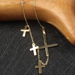 Pendant Necklaces Necklace Women 2022 Fashion Glamorous Cross Chain Clavicle Pretty Simple Girl Accessories