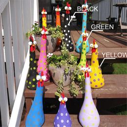 Party Favor Silly Chicken Decor Resin Statue With Long Neck Hand Paint Sculpture Outdoor Yard Garden 2022ing