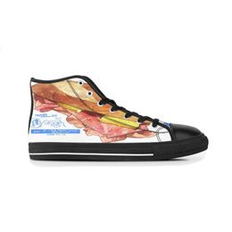 Men Custom Design Shoes Canvas Sneakers Hand Painted Women Yellow Fashion High Cut Trainers