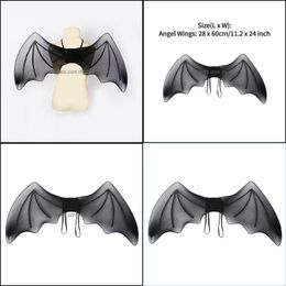 Party Decoration Easter Cool Devil Wings Bat Black Vampire Kids Halloween Cosplay Dress Up Performance Props Little Drop Delivery 202 Dhgjf