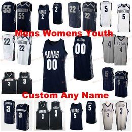 Nik1 Stitched Custom 22 Jaden Robinson 32 Malcolm Wilson 34 Qudus Wahab 44 Omer Yurtseven Georgetown Hoyas College Men Women Youth Jersey