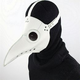 Party Masks Funny Mediaeval Steampunk Plague Doctor Bird Mask Latex Punk Cosplay Beak Adult Halloween Event Props White Black 220921