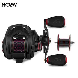 WOEN carbon wheel TS3000 Baitcasting Reels double line cup Luya boat fishing reel 8kg magnetic brake