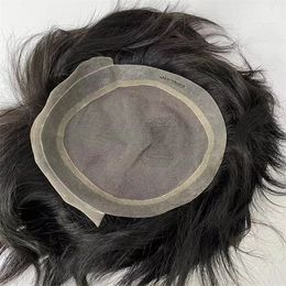 Silky Straight Indian Virgin Remy Human Hair Piece Lace with PU 6x8 7x9 8x10 Australia Toupee for men