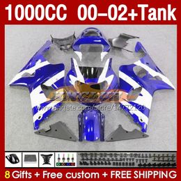 OEM blue factory Fairings &Tank For SUZUKI K2 GSXR-1000 GSXR 1000 CC GSXR1000 00 01 02 Body 155No.34 GSX R1000 GSX-R1000 2001 2002 2002 1000CC 00-02 Injection mold Fairing